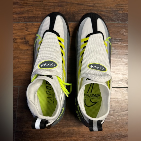 Nike Vapor Edge Pro 360 Ghost Laces Cleats Men Size 9 Neon/Smoke Gray Fast Ship - Picture 6 of 11